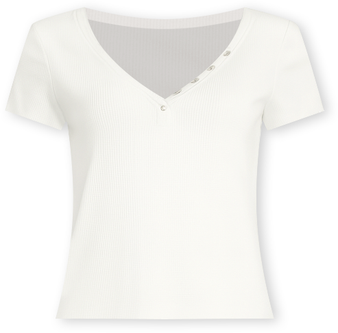 Women's Henley Neck Short Sleeve Top