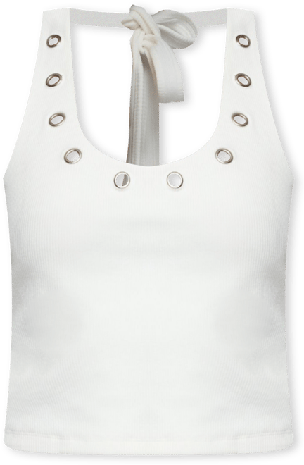 Women's Havana Grommet Ribbed Halter Top