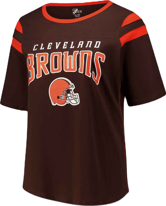 Women's Brown Cleveland Browns Plus Size Linebacker T-Shirt