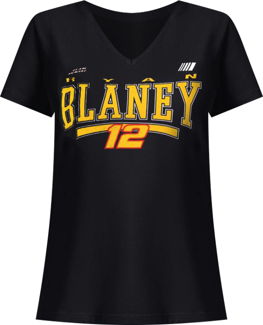 Women's Black Ryan Blaney Cheer Dance V-Neck T-Shirt