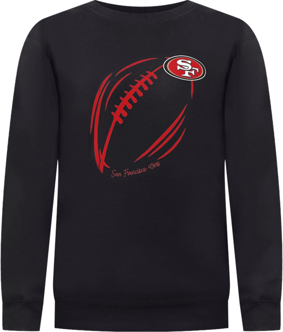 Women's Black San Francisco 49ers Football Logo Graphic Fleece Tri-Blend Pullover Sweatshirt