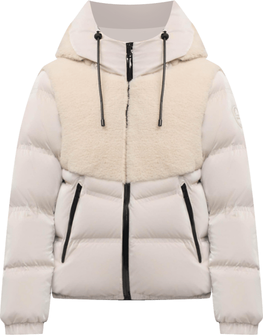 Women's Nephele Mixed Media Short Puffer with Fixed Hood