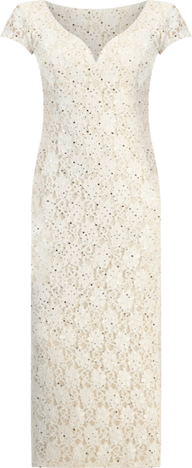 Women's Sequined Lace Column Gown