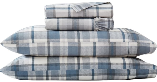 Highland Plaid Extra Deep Pocket 300- Thread Count 4-Pc. Sheet Set, Queen