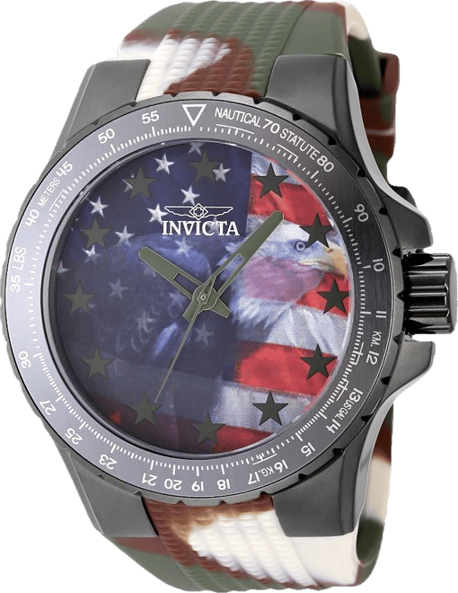 Men's 48956 Aviator Quartz 3 Hand Red, White, Blue Dial Watch