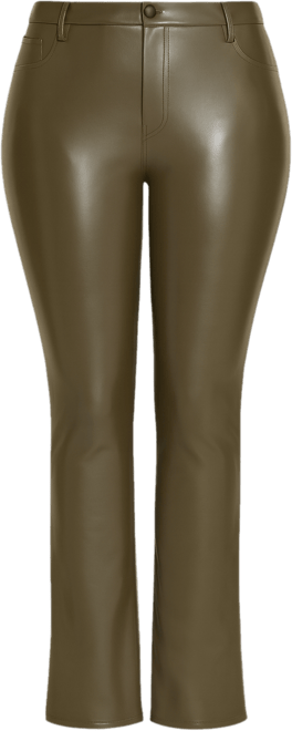 Plus Size Artificial Leather Marilyn Straight Pants