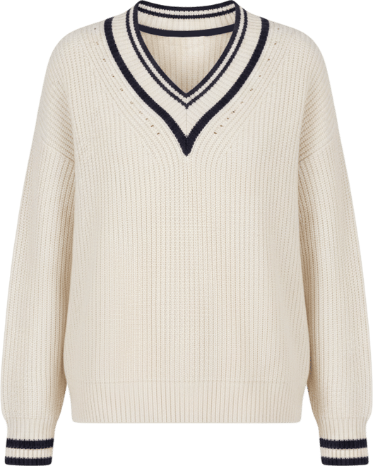 Women's Varsity Tipped V-Neck Sweater, Macy's Exclusive