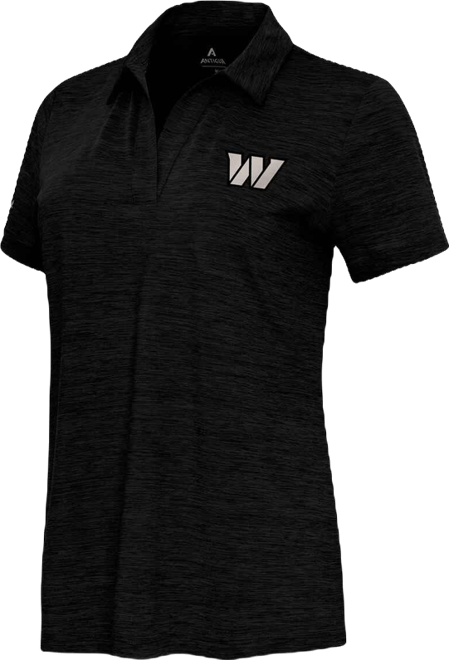 Women's Heather Black Washington Commanders Layout V-Neck Polo Shirt