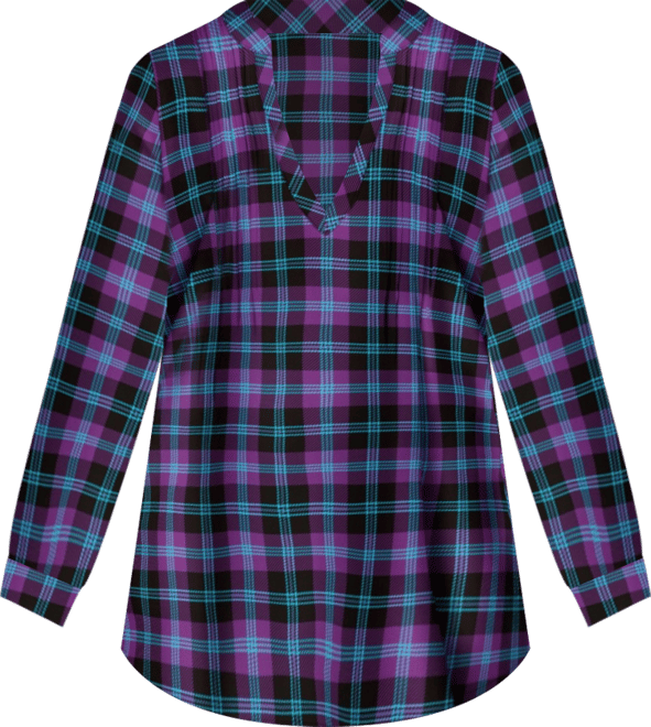 Plus Size Flannel Tunic With Layered Look