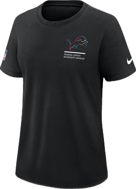 Women's Black Detroit Lions 2025 Nfl Crucial Catch Tri-Blend Dri-fit T-Shirt