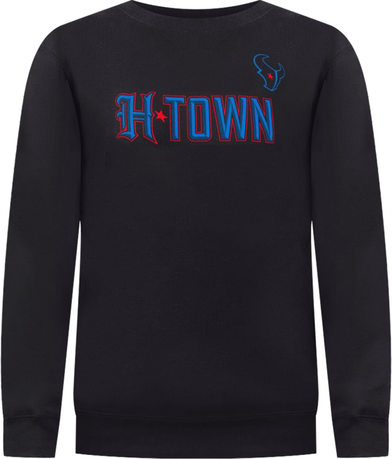 Women's Black Houston Texans H-Town Fleece Pullover Sweatshirt