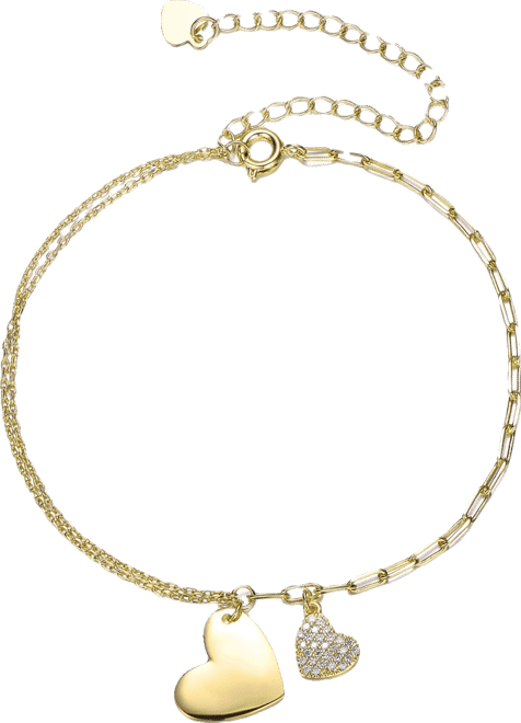 GiGiGirl Cubic Zirconia Adjustable Heart Charm Bracelet