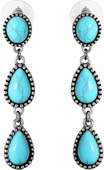 Women's Three Stone Drop Earrings