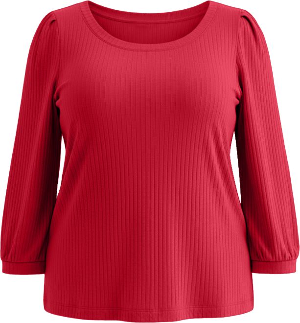 Plus Size Soild 3/4-Sleeve Blouse, Macy's Exclusive