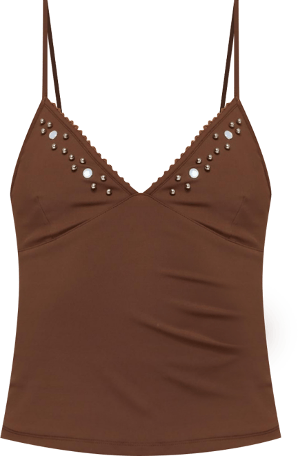 Women's Holland Bead V Neck Tank Top