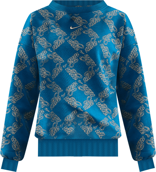 Nike Sportswear Club Fleece Big Kids' (Girls') Oversized Printed Crewneck Sweatshirt