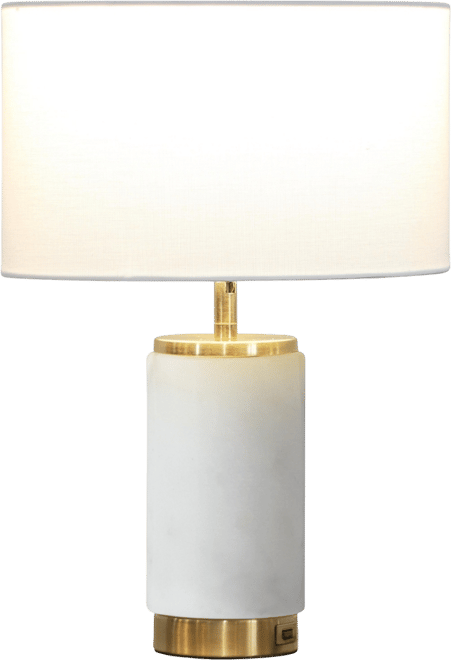 Arden Modern Led Marble and Gold Table Lamp (17" ) with Usb Port
