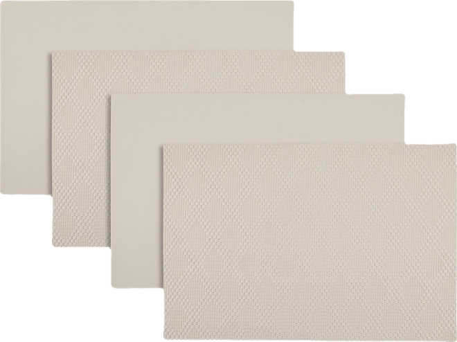 Basel Reversible Premium Faux Leather 12" x 18" Rectangular Placemats Set of 4