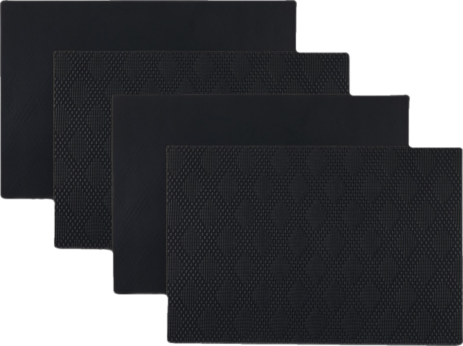 Basel Reversible Premium Faux Leather 12" x 18" Rectangular Placemats Set of 4