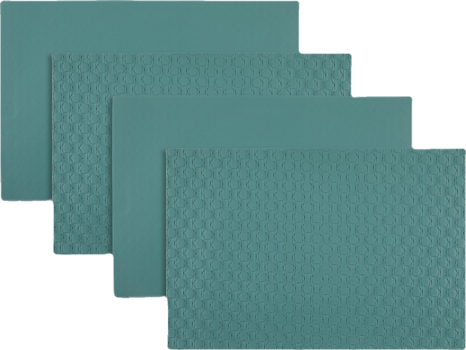 Stratham Reversible Premium Faux Leather 12" x 18" Rectangular Placemats Set of 4