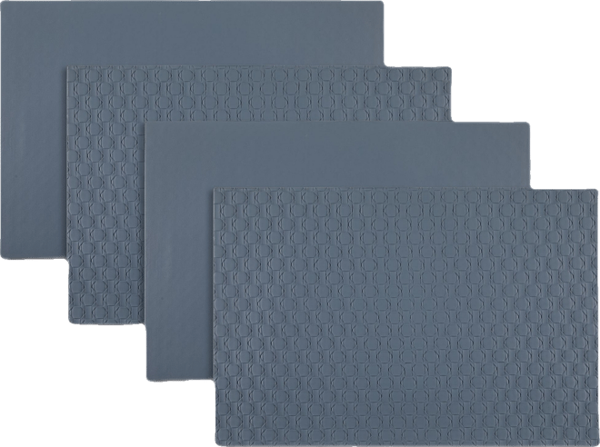 Stratham Reversible Premium Faux Leather 12" x 18" Rectangular Placemats Set of 4