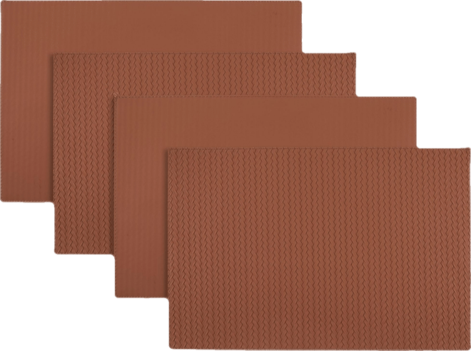 Hudson Reversible Premium Faux Leather 12" x 18" Rectangular Placemats Set of 4