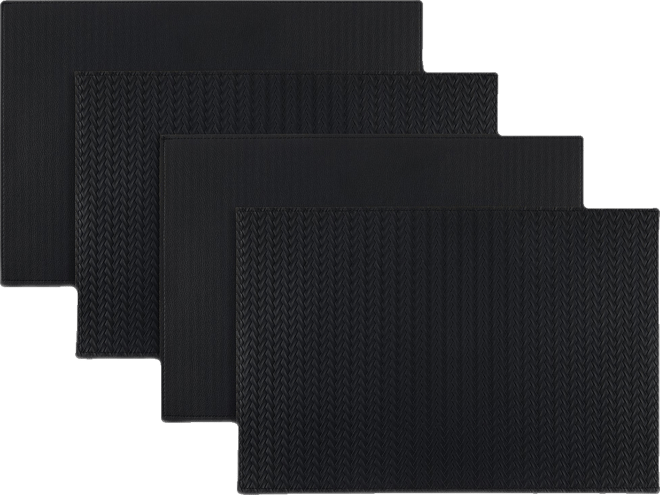 Hudson Reversible Premium Faux Leather 12" x 18" Rectangular Placemats Set of 4