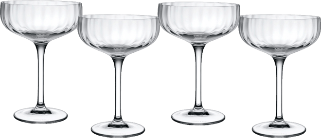Villeroy Boch Rose Garden Coupe Champagne Glasses, Set of 4