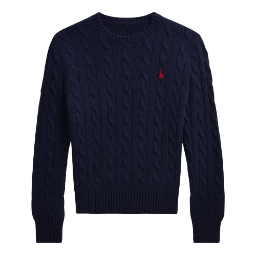 Women's Cable Wool-Cashmere Crewneck Sweater