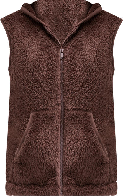 Women's Relaxed Hooded Sherpa Vest, Macy's Exclusive