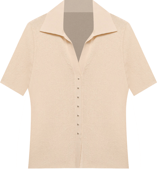 Women's Ribbed Polo Neck Sweater