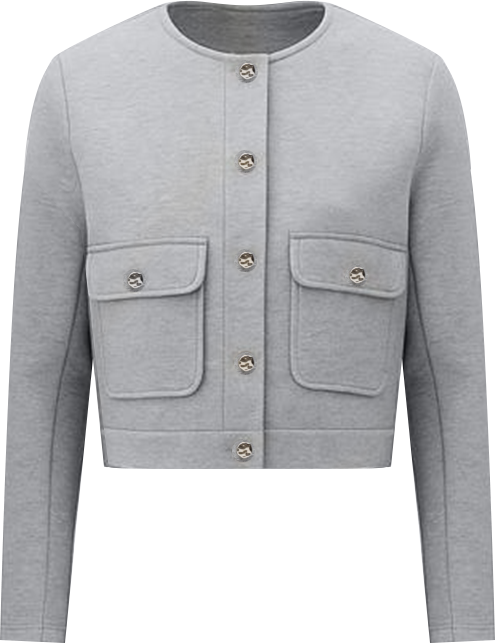 Women's Pockets Cotton Cropped Jacket