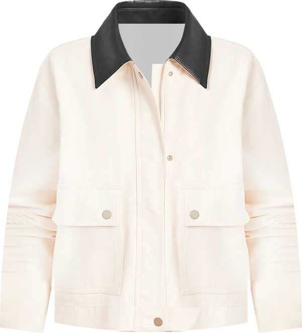 Women's Contrasting Collar Denim Jacket