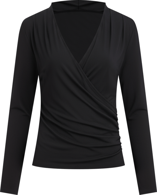 Women's Printed Mesh Surplice-Neck Top, Macy's Exclusive