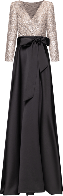 Women's Sequinned Long Sleeve Ballgown Dress