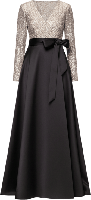 Petite Sequin Detail V-Neck Maxi Dress