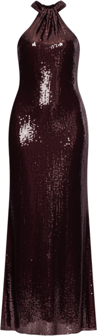 Petite Halter Neck Sequin Detail Dress