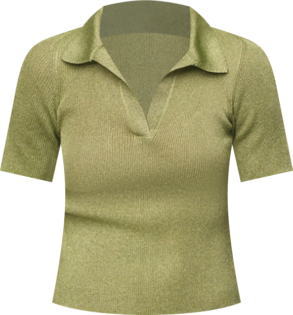 Women's Lurex Polo Neck Sweater