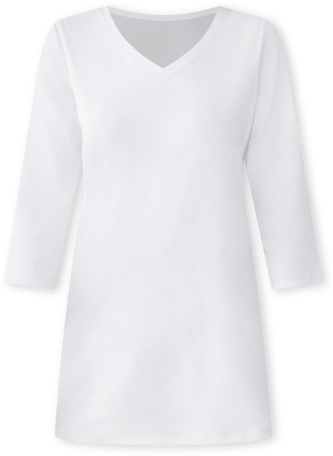Plus Size Within Perfect Three-Quarter Sleeve V-Neck Tunic