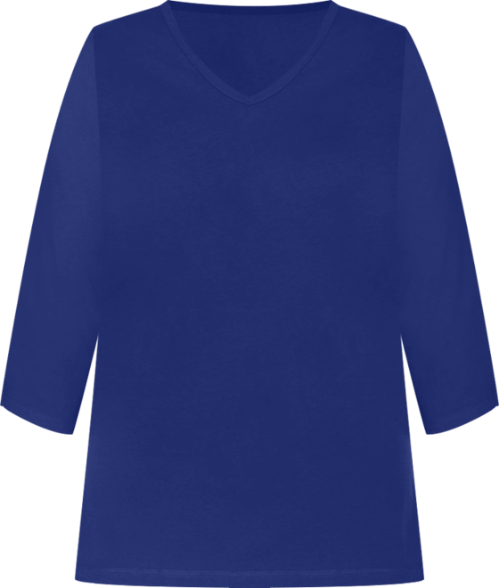 Plus Size Within Perfect Three-Quarter Sleeve V-Neck Tunic