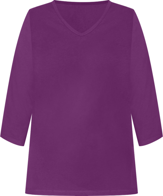 Plus Size Within Perfect Three-Quarter Sleeve V-Neck Tunic
