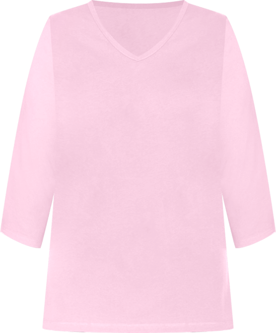 Plus Size Within Perfect Three-Quarter Sleeve V-Neck Tunic