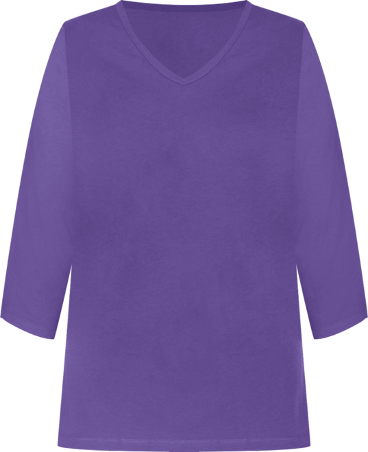 Plus Size Within Perfect Three-Quarter Sleeve V-Neck Tunic