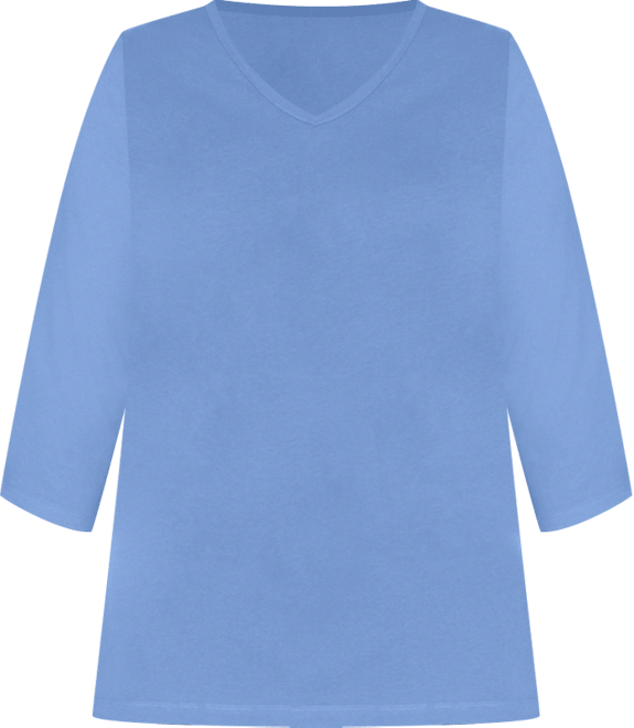 Plus Size Within Perfect Three-Quarter Sleeve V-Neck Tunic