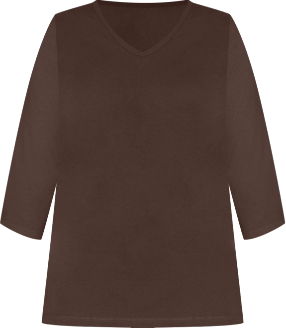 Plus Size Within Perfect Three-Quarter Sleeve V-Neck Tunic