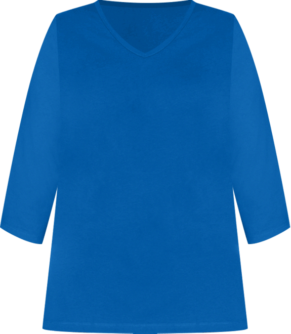 Plus Size Within Perfect Three-Quarter Sleeve V-Neck Tunic