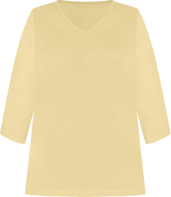 Plus Size Within Perfect Three-Quarter Sleeve V-Neck Tunic