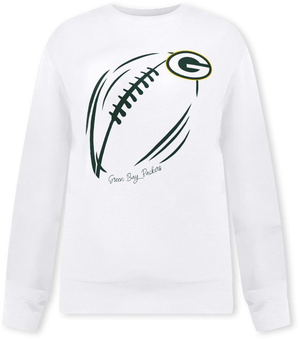 Women's White Green Bay Packers Football Logo Graphic Fleece Tri-Blend Pullover Sweatshirt