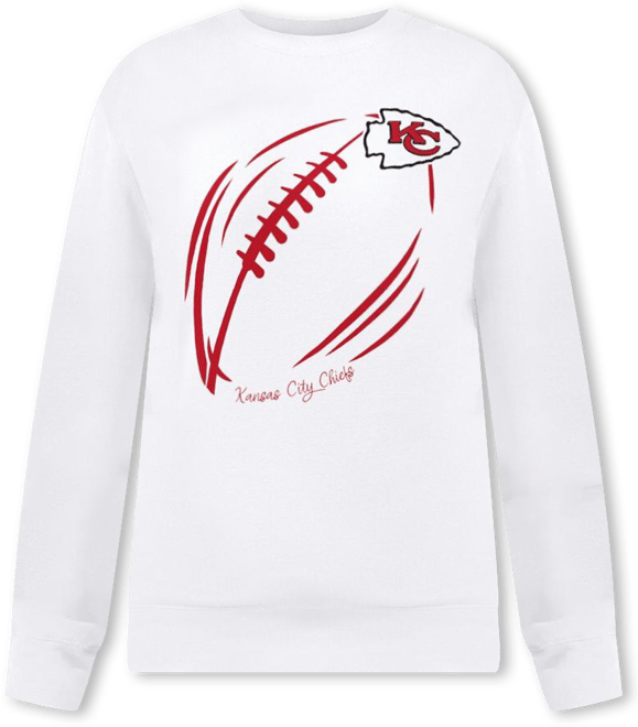 Women's White Kansas City Chiefs Football Logo Graphic Fleece Tri-Blend Pullover Sweatshirt