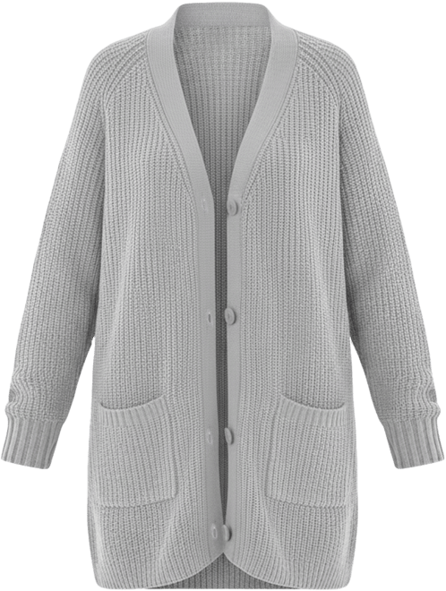 Plus Size Within Button-Front Shaker Cardigan